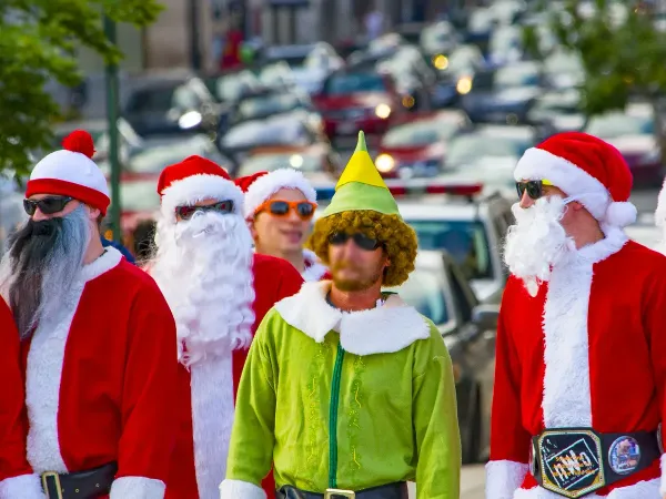 Santa Claus with an elf