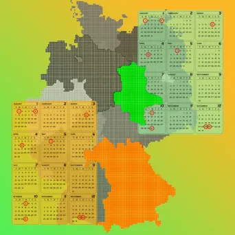 Сравнение календарей, дат праздников и каникул по землям Германии