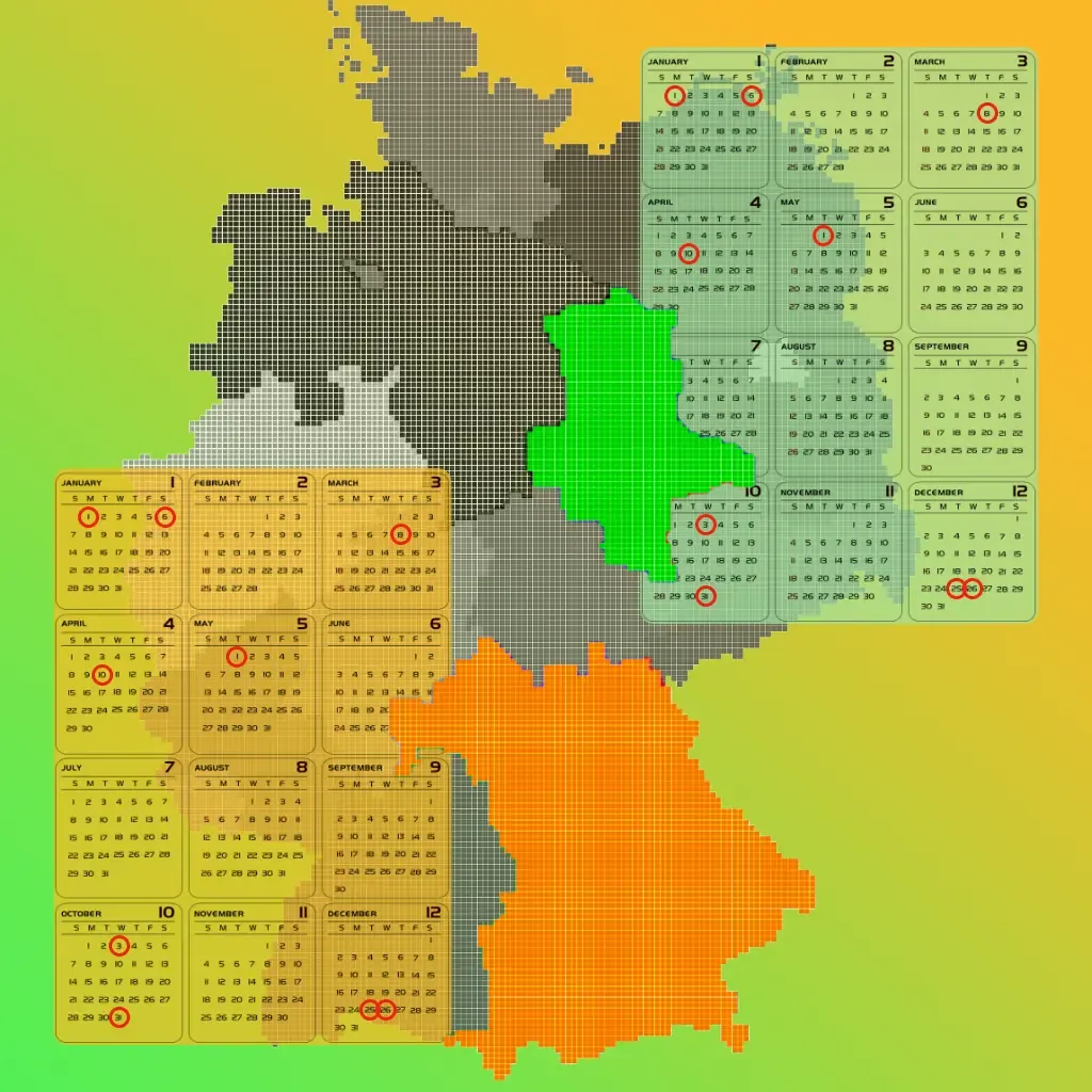 Сравнение календарей, дат праздников и каникул по землям Германии